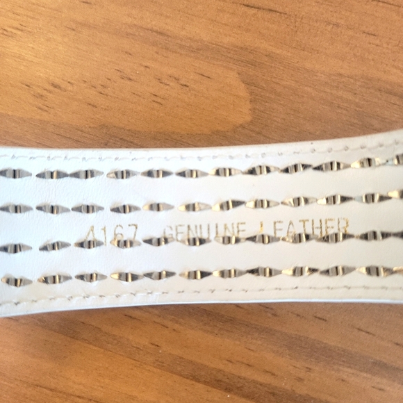 3/$30.White Leather Studded Cuff - Picture 5 of 6